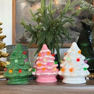 🆕Hobby Lobby Bundle Of 3 Ceramic Light Up Christmas Trees